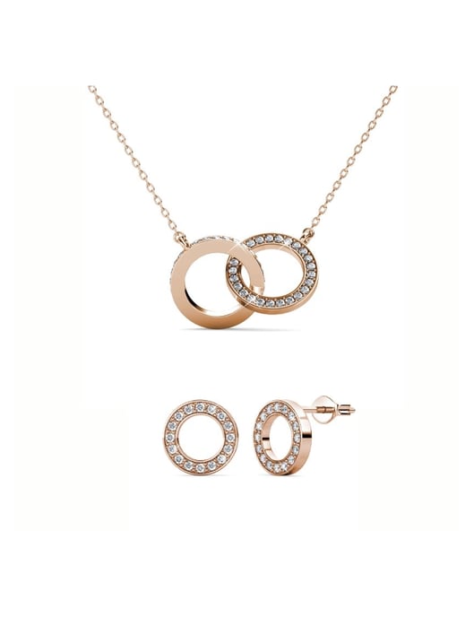 Boucles d'oreilles Ophir - Doré et Cristal - Image 1