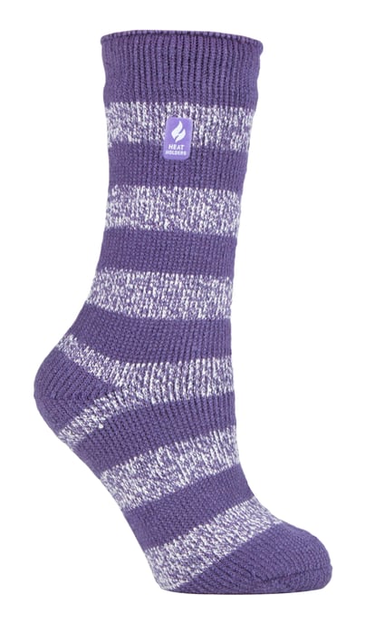Heat Holders Dames Dikke Warme Thermische Sokken - Mulberry Purple / Wit (Tuscuny) - Image 1