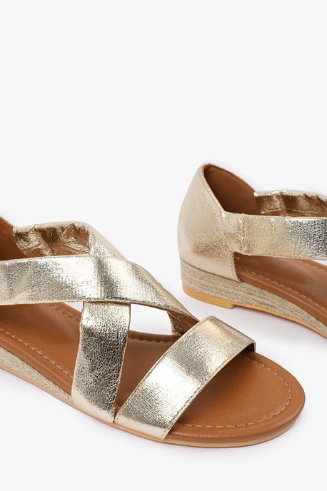 Wheres That From Womens 'Hummingbird' Low Wedge Shoes With Cross Over Strap