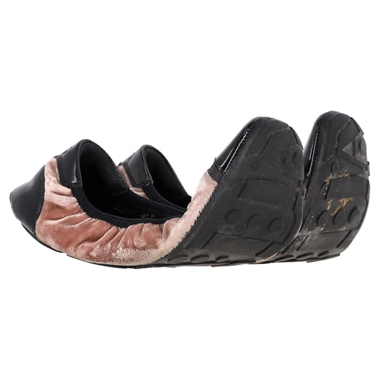 Prada Sport Patent Leather Cap Toe Ballet Flats in Brown Velvet - Image 4