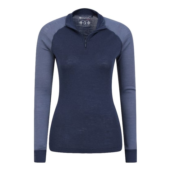 Mountain Warehouse Dam Merinoull Zip Neck Termo Topp (Marinblå) - Image 3