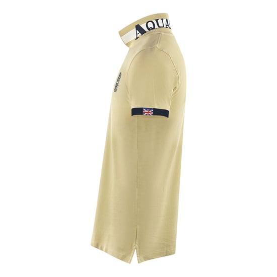 Aquascutum Branded Collar Beige Polo Shirt - Image 3
