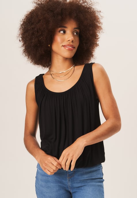 Rouse Neck Oversized Sleeveless Top - Image 1
