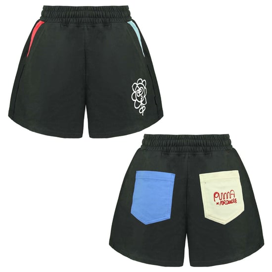 Puma x Mr. Doodle Stretch Waist Logo Black Womens Shorts 530663 01