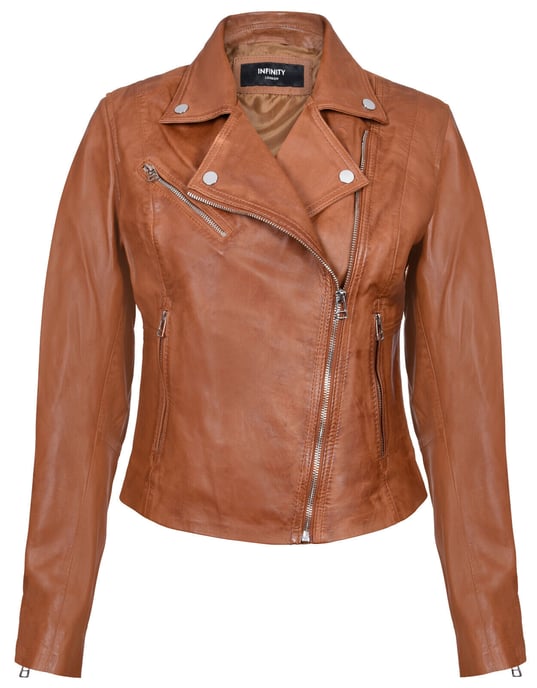 Smart women's leather biker jacket - Matlock