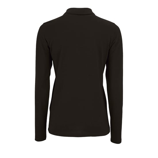 SOLS Dames/dames Perfecte Lange Mouw Pique Polo Shirt (Zwart) - Image 2