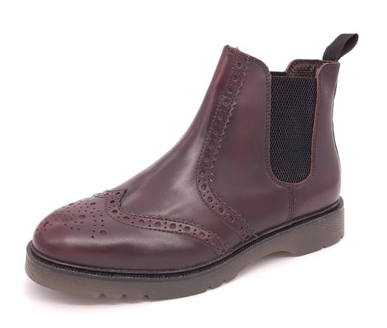 Frank James Warkton Leather Oxblood Mens Cushioned Brogue Chelsea Boots