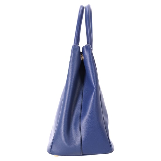 Prada Stor Galleria Handväska i Blå Saffiano Läder - Image 3
