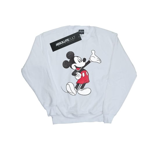 Disney Mens Traditional Wave Mickey Mouse Sweatshirt (White)