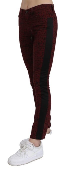 Costume National Damesspijkerbroek Donkerrood Mid Waist Slim Fit Katoen - Image 3