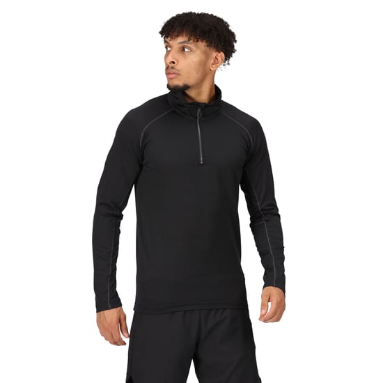 Regatta Mens Core Stretch Half Zip Midlayer (Black)