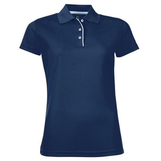 SOLS Dames/dames Performer korte mouw Pique Polo Shirt (Franse marine) - Image 1
