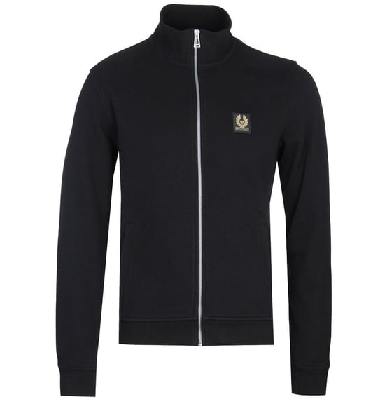 Belstaff Patch Logo Full Zip Sweatshirt - Black - Image 1