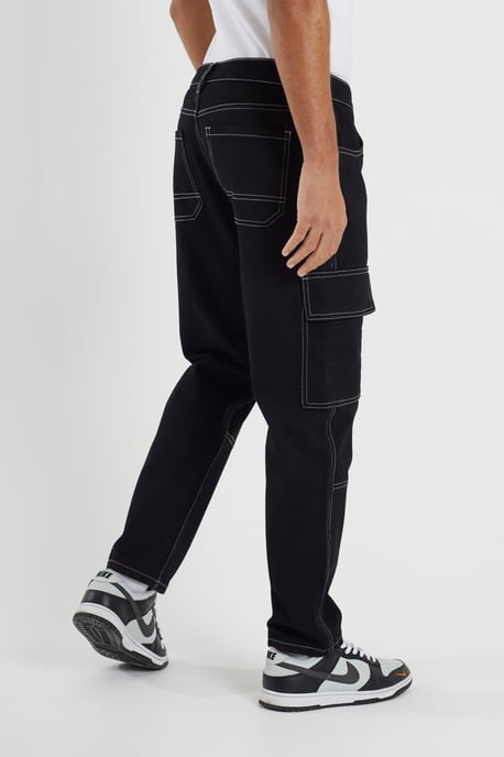 Brave Soul Mens Cargo Jeans Loose Fit Combat Jeans - Image 2