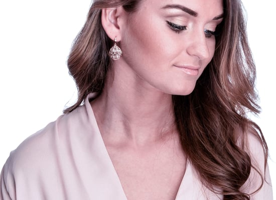 Orphelia 'Pina' Women's 925 Sterling Silver Drop Earrings - Rose ZO-7191/RG