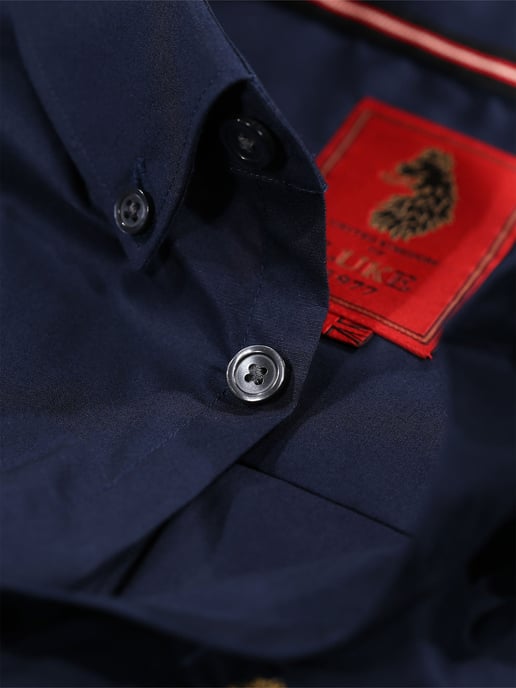 Luke 1977 Telford Tailored Fit Smart Shirt Navy