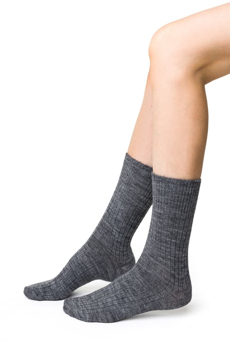 Steven - Dames Alpaca Wol Sokken - 1 Paar Winter Wandelen Sokken voor Vrouwen - Grijs - Image 2