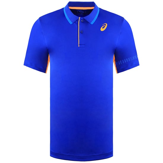 Asics Logo Mens Blue Padel Polo Shirt - Image 1