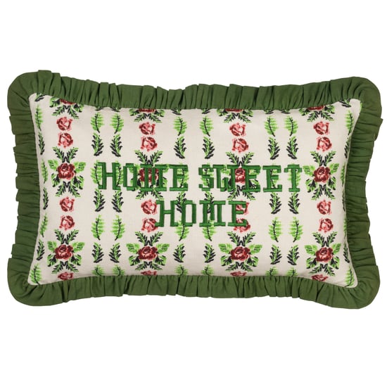 furn.  Feeoni Home Sweet Home Embroidered Cotton Cushion Cover - Image 1