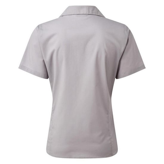Premier Popeline blouse met korte mouwen / Gewoon werkoverhemd (Zilver) - Image 2