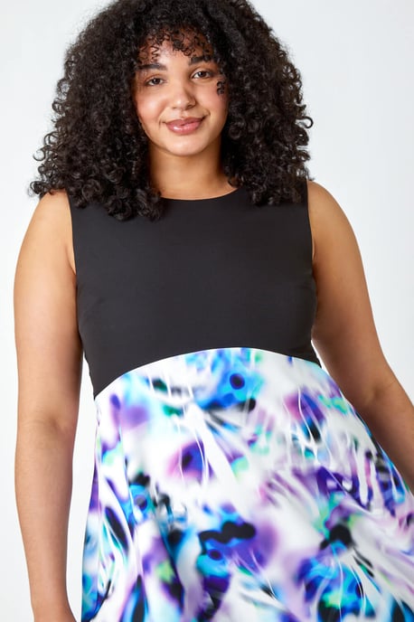 Curve Premium Stretch Abstract Midi Dress