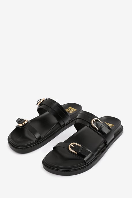 Wheres That From Womens 'Abril' Flatform Sandal With Double Buckle Strap Details