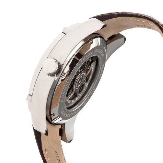 Heritor Automatic Daniels Semi-Skeleton Leather-Band Watch - Image 3