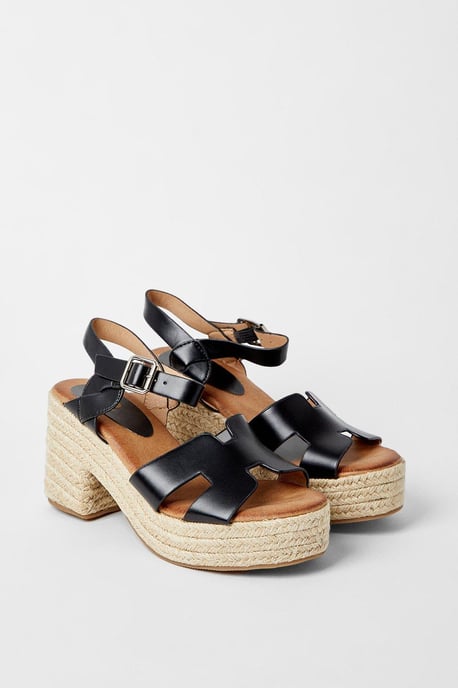 Soleil Platform Espadrille Covered Block Heeled Sandals