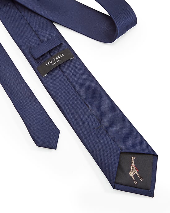 Ted Baker Amaze Plain Skinny Tie, Navy - Image 3