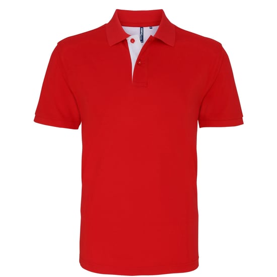 Asquith & Fox Heren Klassieke Pasvorm Contrast Poloshirt (Rood/wit) - Image 1