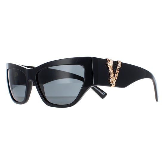 Versace Cat Eye Womens Black Dark Grey Polarized VE4383