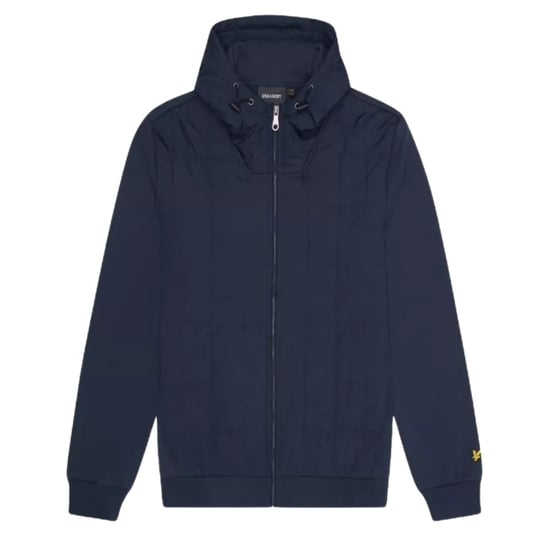 Lyle & Scott Hybrid Quilted Navy Blue Zip-Up Hoodie - Image 1