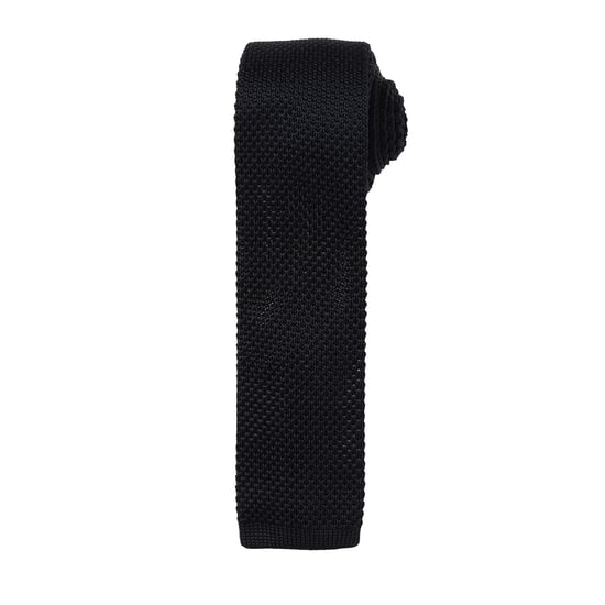 Premier Mens Slim Textured Knit Effect Tie (Pack of 2) (Black) - Image 1