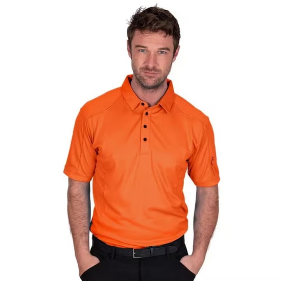 Island Green Heren Gestikt Golf Poloshirt (Gebrande sinaasappel) - Image 3