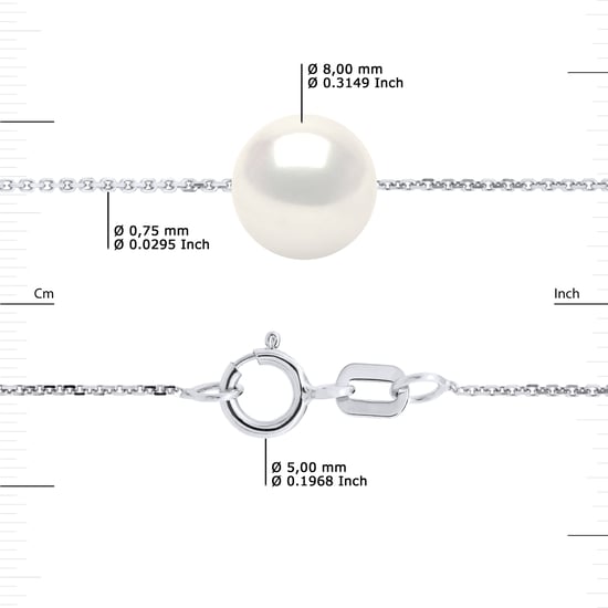 DIADEMA - Necklace - Real Freshwater Pearls - Silver