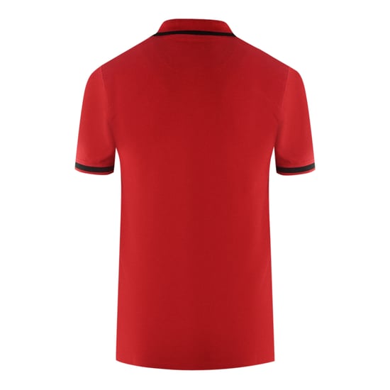 Aquascutum AQ 1851 Embroidered Tipped Red Polo Shirt - Image 2