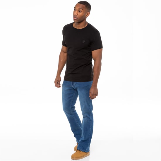 Enzo Mens Bootcut Stretch Denim Jeans