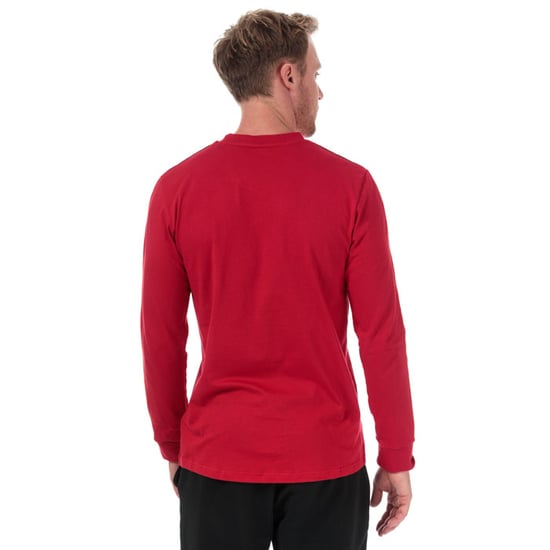 Men's adidas MUFC Seasonal Long Sleeve T-Shirt in Red - Image 2