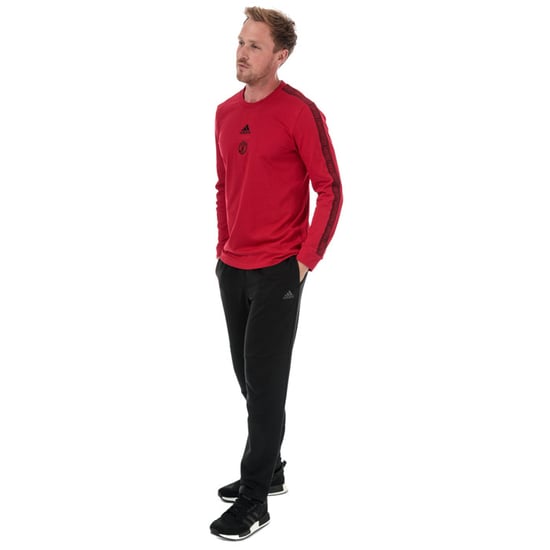 Men's adidas MUFC Seasonal Long Sleeve T-Shirt in Red - Image 3