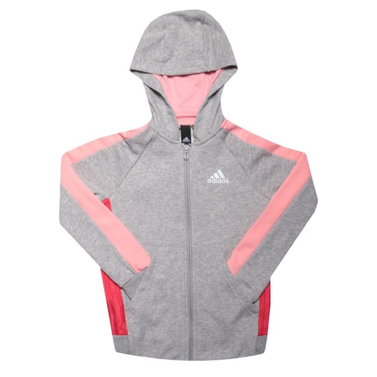 Girl's adidas Infant Athletics Club Zip Hoody in Grey pink - Image 4