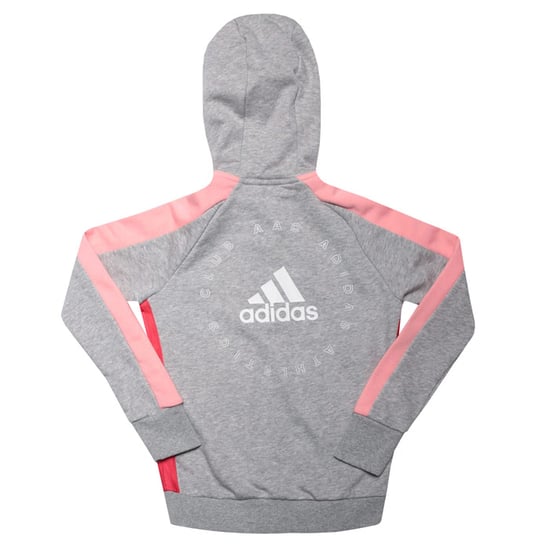 Girl's adidas Infant Athletics Club Zip Hoody in Grey pink - Image 5