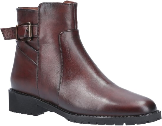 Mykonos Leather Buckle Zip Ankle Boot