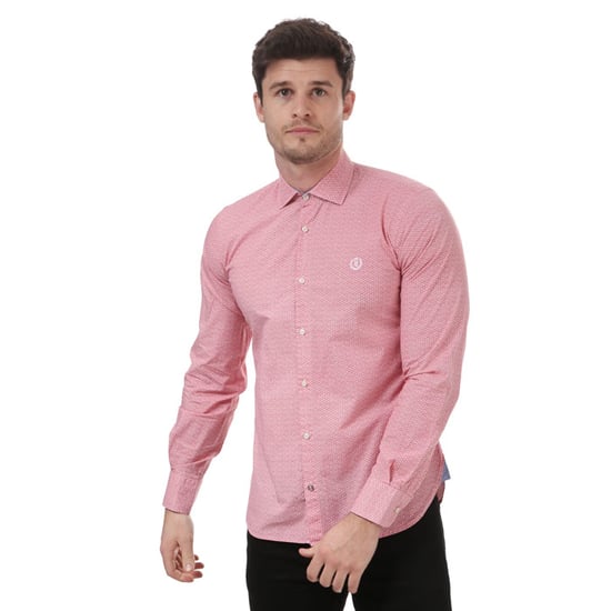 Men's Henri Lloyd Slim Fancy Cotton Shirt in Red