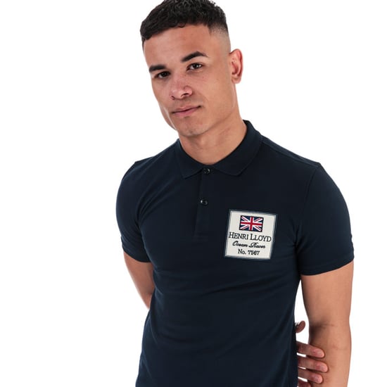 Men's Henri Lloyd Cotton Piquet Patch Polo Shirt in Blue - Image 6