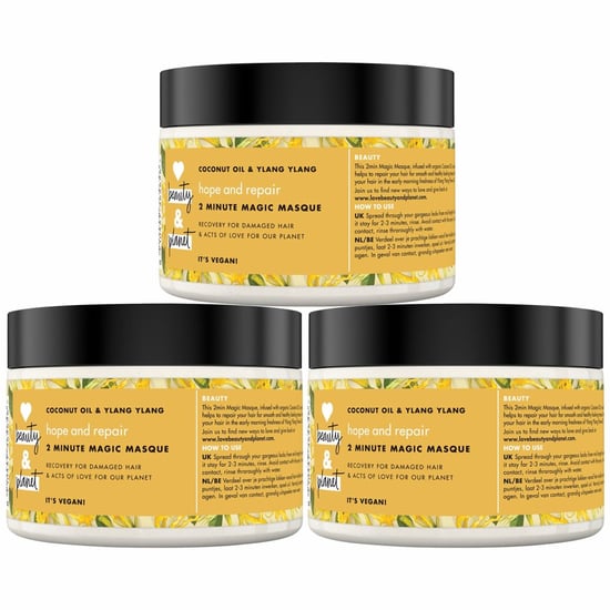 Love Beauty & Planet Hope and Repair Coconut Oil & Ylang Ylang 2 Minute Magic Masque 300ml (Pack of 3)