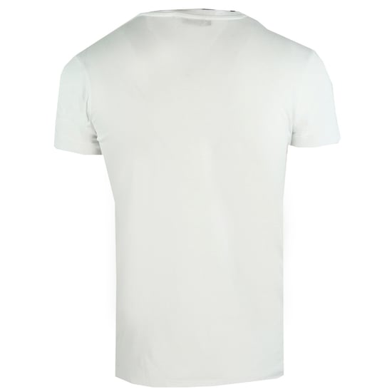 Roberto Cavalli Gold Snake Skin Logo White T-Shirt