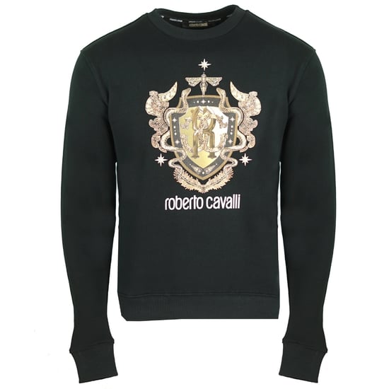 Roberto Cavalli RC Gold Shield Logo Black Jumper - Image 1