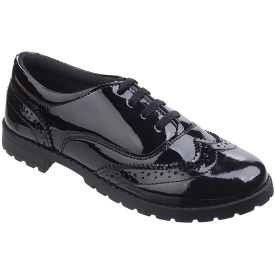 Hush Puppies Girls Eadie Junior Brogue Patent School Shoes