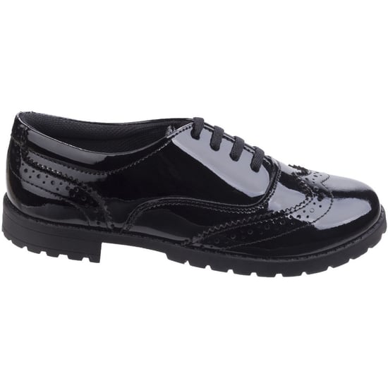 Hush Puppies Girls Eadie Junior Brogue Patent School Shoes