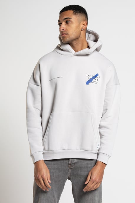 Off-White 'Est' Cotton Blend Oversized Hoodie with Kangaroo Pocket